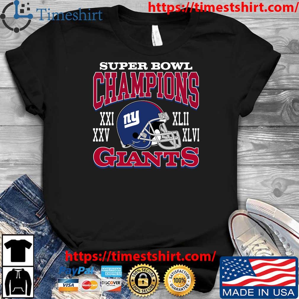 Four Time Super Bowl Champions New York Giants T-Shirt - Cruel Ball