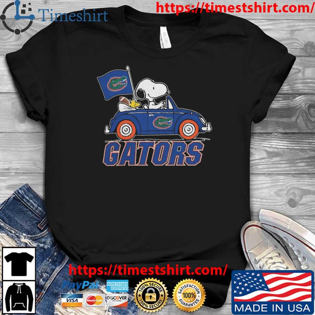 Peanuts Snoopy And Woodstock Florida Gators On Car 2023 t-shirt
