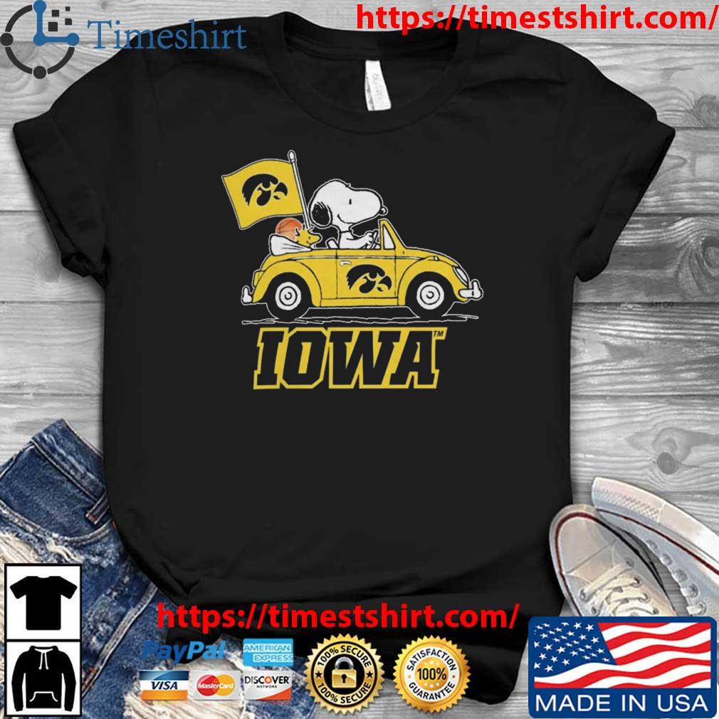 Peanuts Snoopy And Woodstock Iowa Hawkeyes On Car 2023 t-shirt