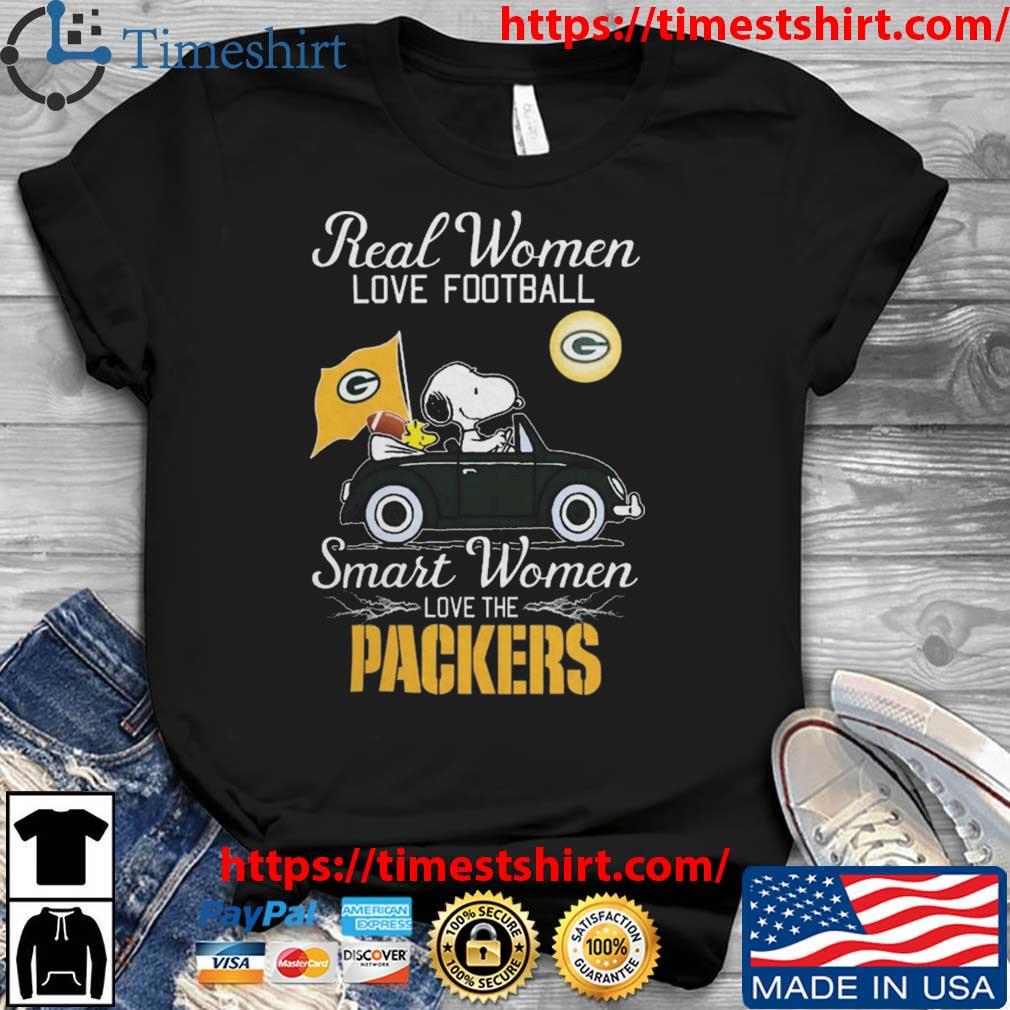 Peanuts Snoopy And Woodstock Real Women Love Football Smart Women Love The  Green Bay Packers shirt, hoodie, sweater, long sleeve and tank top