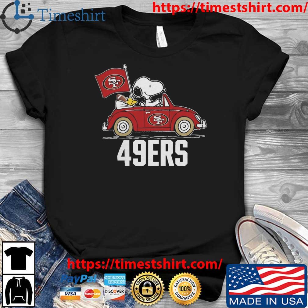 Peanuts Snoopy And Woodstock San Francisco 49ers On Car 2023 t-shirt