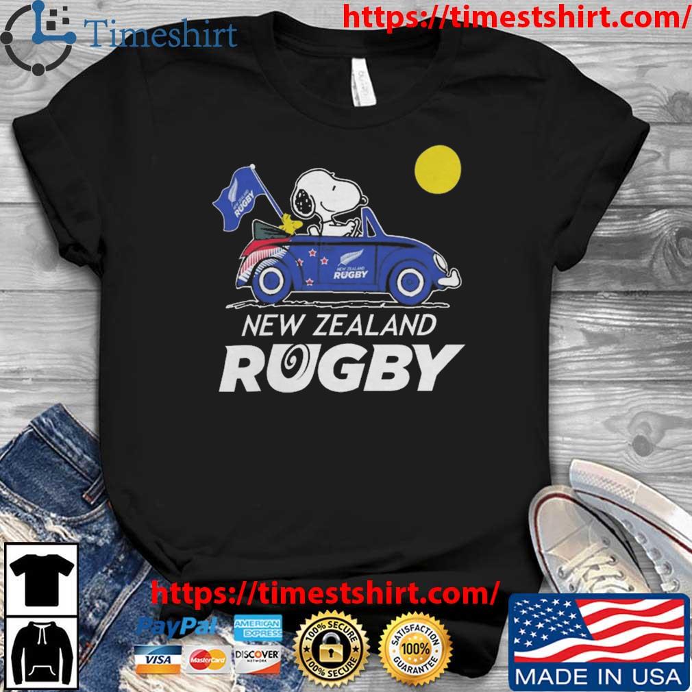 Snoopy And Woodstock New Zealand Rugby On Car 2023 t-shirt