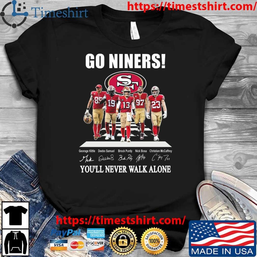 The Niners San Francisco 49ers Abbey Road Signatures 2023 T-shirt,Sweater,  Hoodie, And Long Sleeved, Ladies, Tank Top