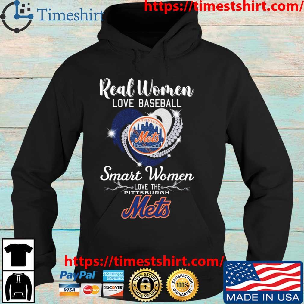 Real Women Love Baseball Smart Women Love The Mets Diamond Heart shirt,  hoodie, sweater, long sleeve and tank top