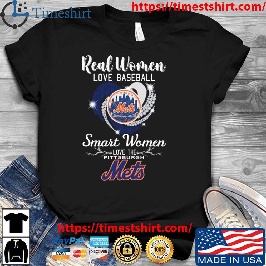 Real Women Love Baseball Smart Women Love The Mets Diamond Heart shirt,  hoodie, sweater, long sleeve and tank top