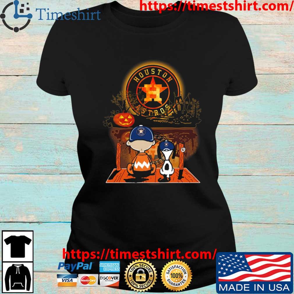 Peanut snoopy and charlie brown houston astros sitting under moon halloween  2023 shirt, hoodie, sweater, long sleeve and tank top