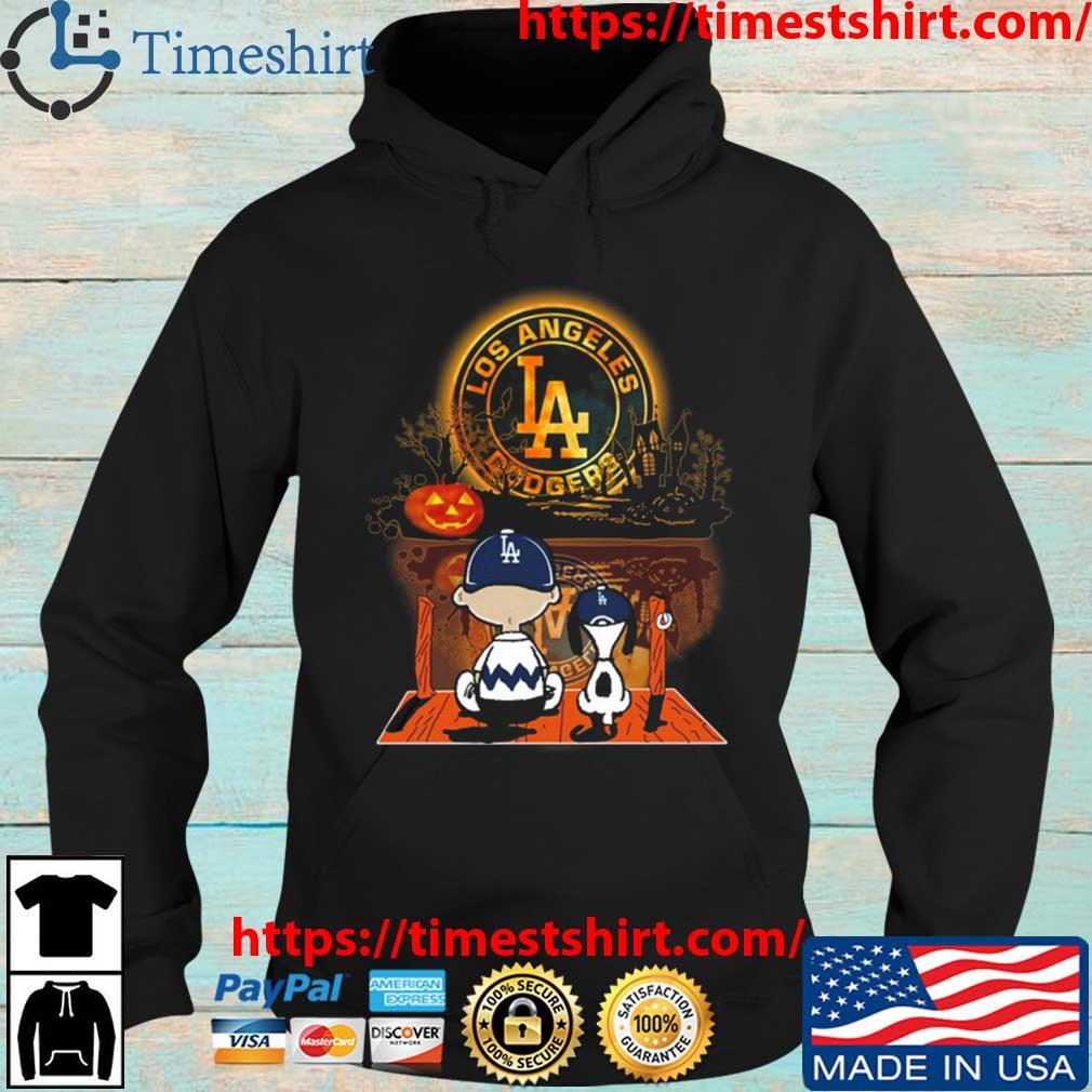 Peanut Snoopy And Charlie Brown Los Angeles Dodgers Sitting Under Moon  Halloween 2023 Shirt