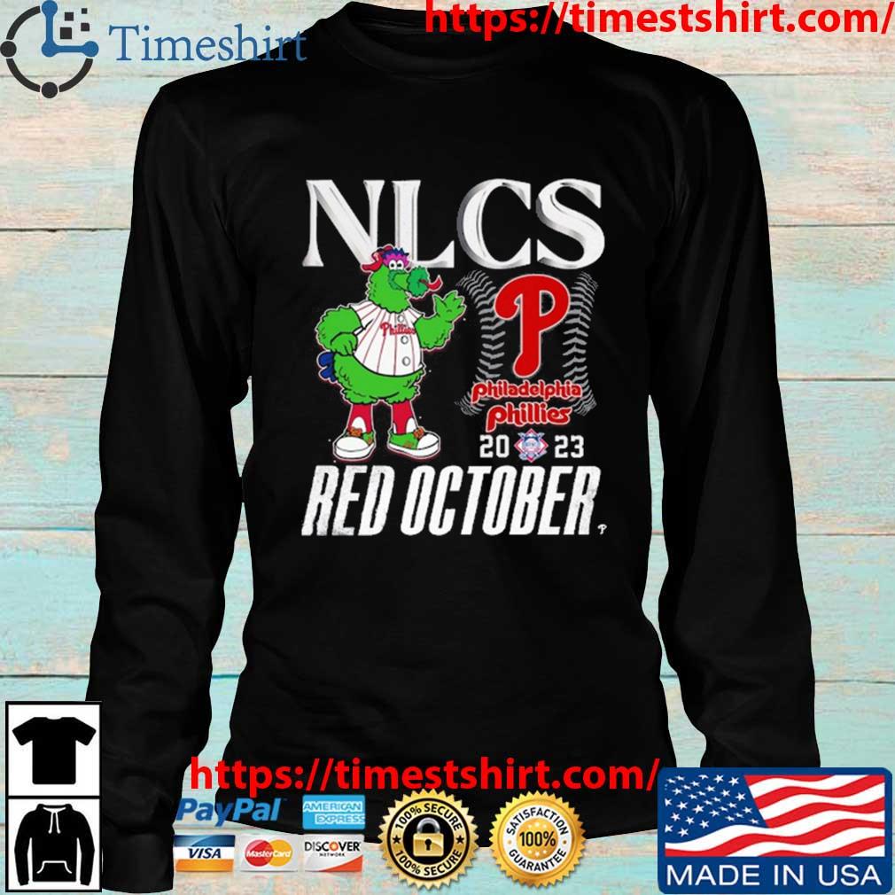 Philadelphia phillies red october mascot 2023 postseason shirt, hoodie,  sweater, long sleeve and tank top