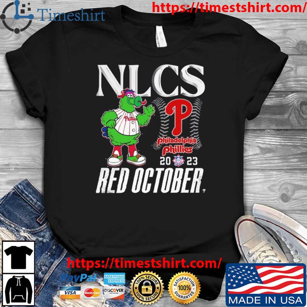 Red October 2023 Nlcs Philadelphia Phillies Mascot T-shirt Ladies Tee