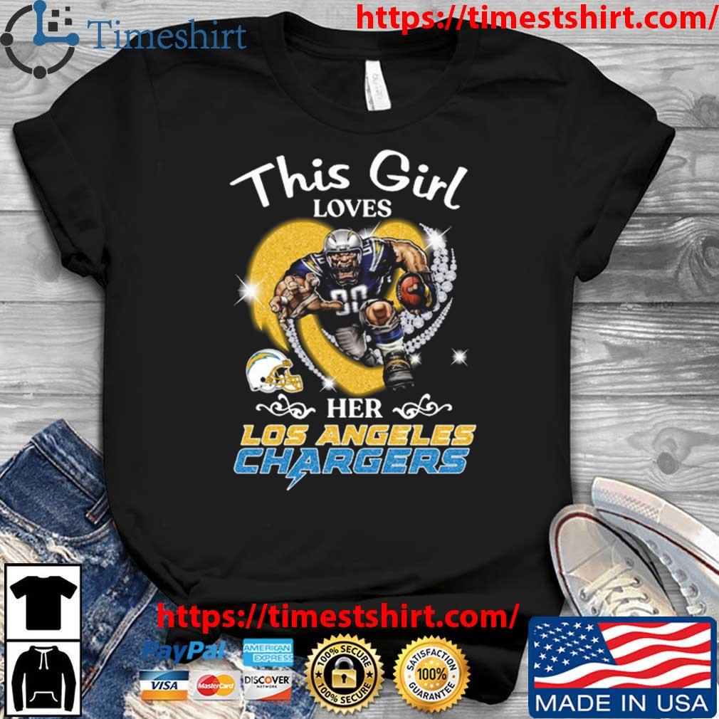 This Girl Loves Her Los Angeles Chargers Mascot Diamond Heart t-shirt,  hoodie, sweater, long sleeve and tank top