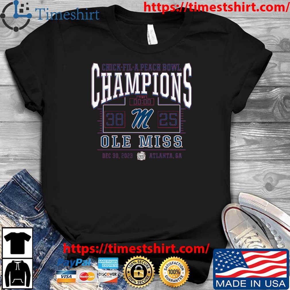 Ole Miss Rebels 2023 Chick-Fil-A Peach Bowl Champions T-Shirt
