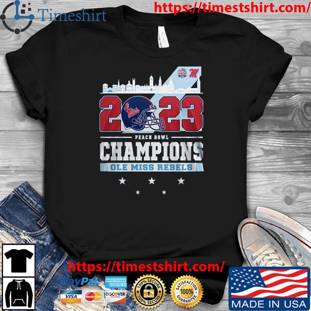 Ole Miss Rebels Skyline 2023 Peach Bowl Champions T-Shirt