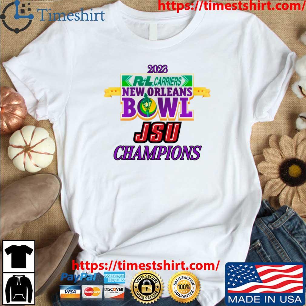 Original jackson State Tigers 2023 RL Carriers New Orleans Bowl Champions T-Shirt