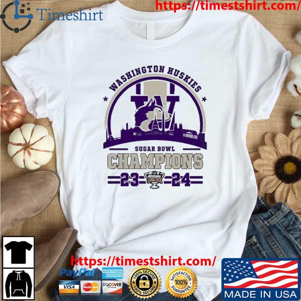 Originial Washington Huskies City Skyline Football 2023-2024 Sugar Bowl Champions T-Shirt